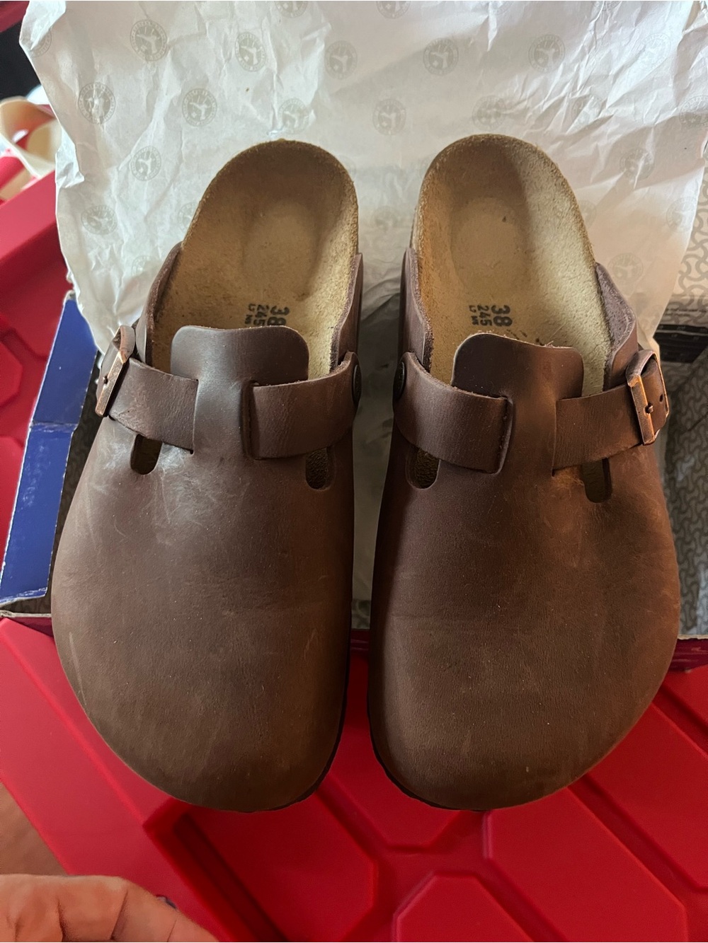Birkenstock Brown Leather Clogs Slip-On Loafers
